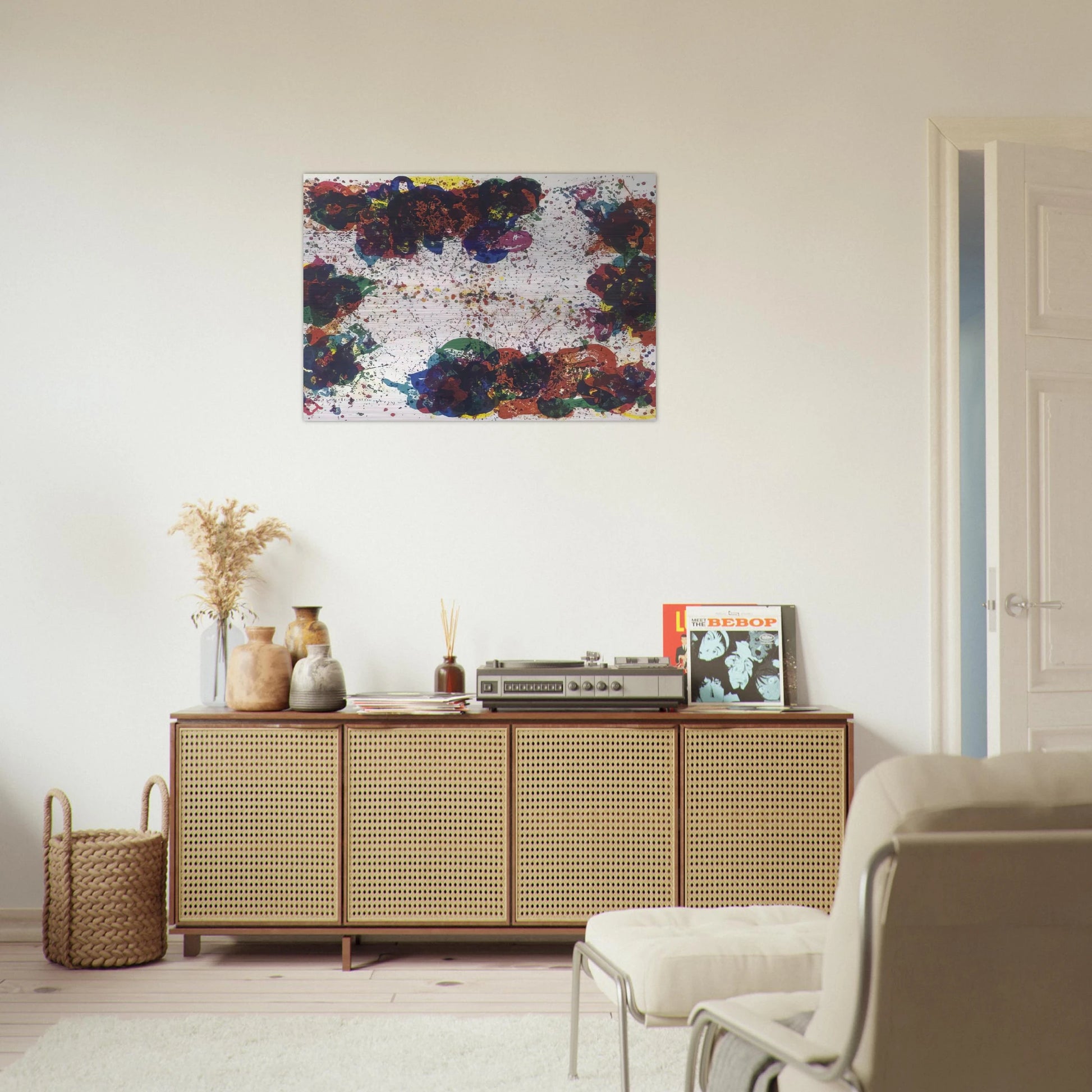 Coral Lyre Nine - Sam Francis Brushed Aluminum Print - 70x100 cm / 28x40 inches | Sam Francis Aluminum Print | Sam Francis Prints