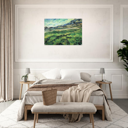 The Green Wheatfield behind the Asylum - Vincent van Gogh Acrylic Print - 70x100 cm / 28x40″ inches