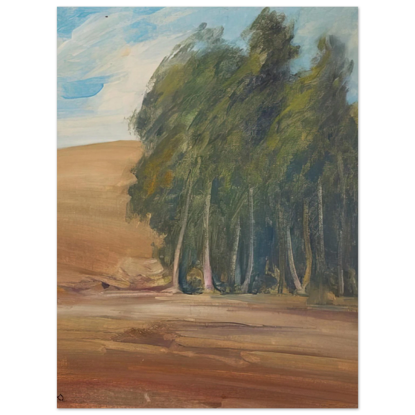 Xavier Martinez - A Grove of Windswept Trees - Tonalism  75x100 cm / 30x40inches Fine Art Poster