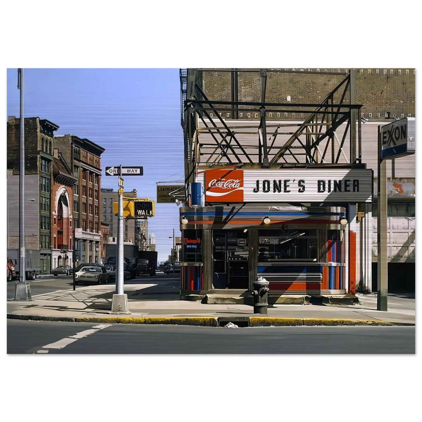 JONES DINER 1979 - Richard Estes Brushed Aluminum Print - 70x100 cm / 28x40 inches | Richard Estes Aluminum Print | Richard Estes Prints
