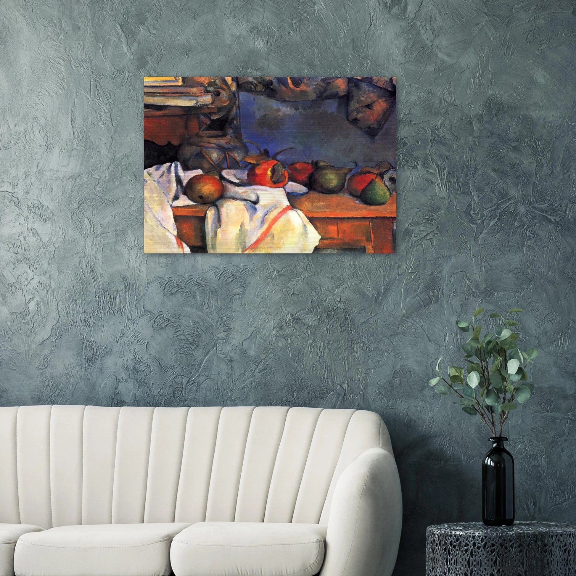 Still Life with Pomegranate and Pears - Paul Cézanne Brushed Aluminum Print - 70x100 cm / 28x40 inches | Paul Cézanne Aluminum Print | Paul Cézanne Prints