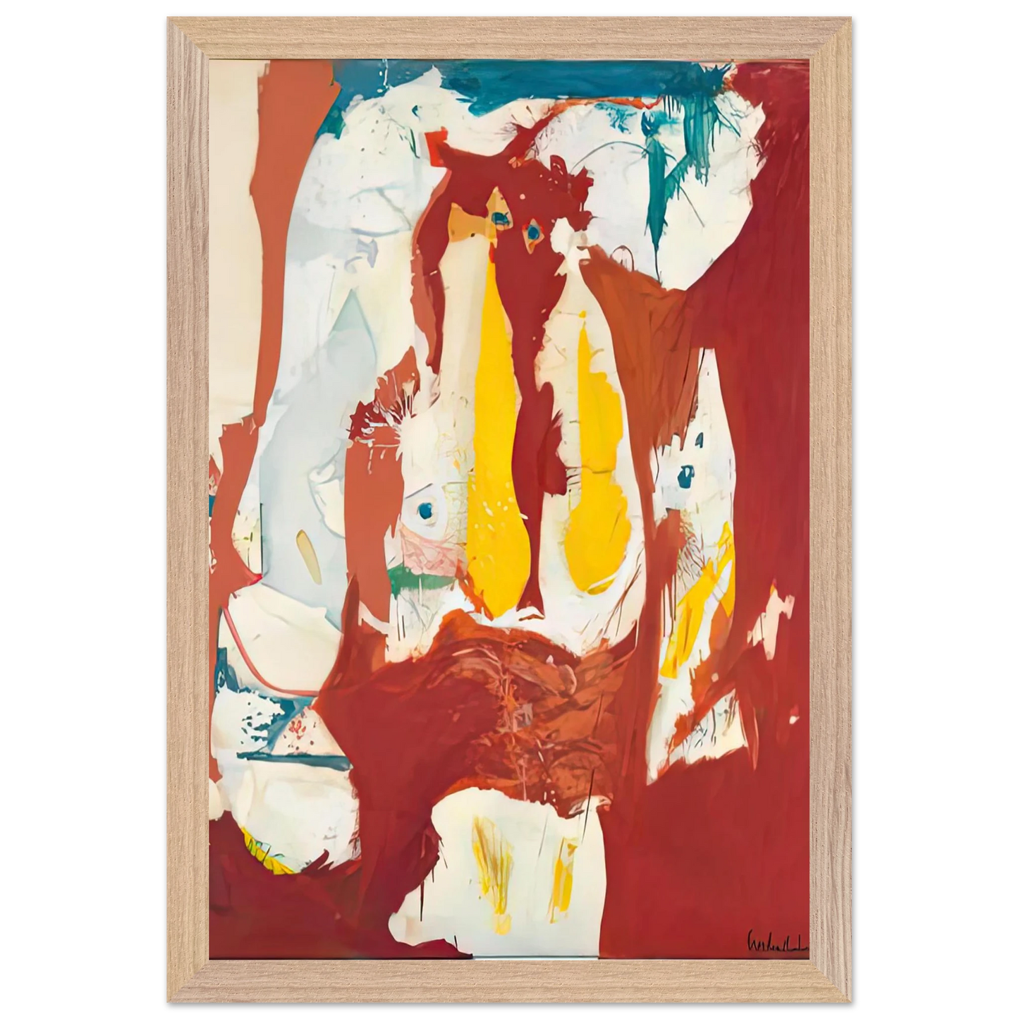Helen Frankenthaler - The Red Sea, 1959- Wall Art - 60x80 cm / 24x32 inches - Fine Art Poster-canvas - -