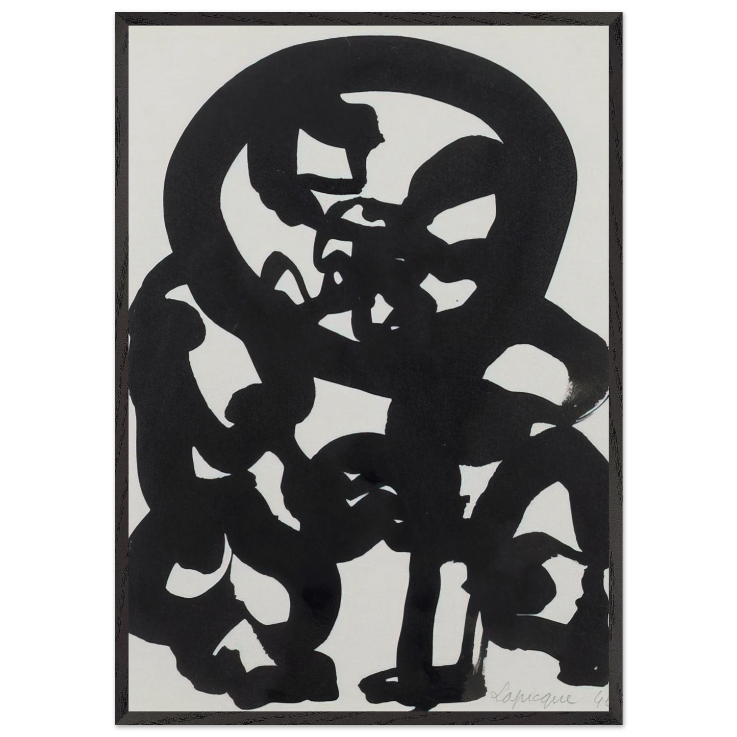 Le Pardon - 1946 - Charles Lapicque 70x100 cm / 28x40 inches Framed Art Print – Black Wooden Frame