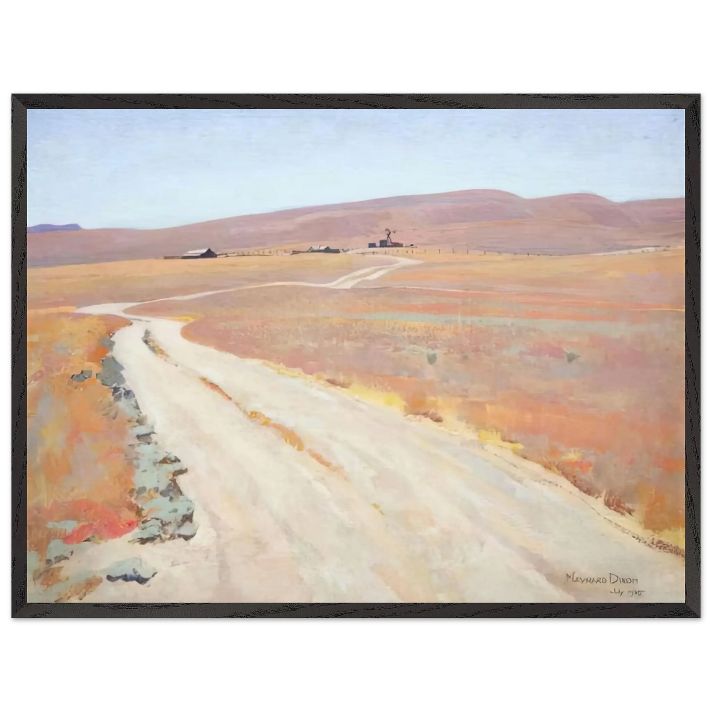 Maynard Dixon - ABANDONED RANCH 1935 Wall art - 21x29.7 cm / 8x12" - Premium Wooden Framed Poster With Fine Art Paper - Wood frame
