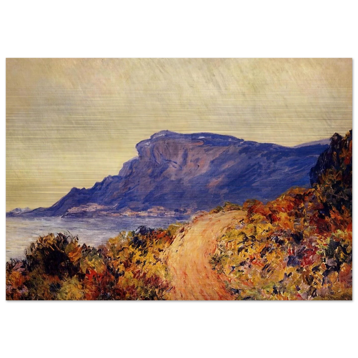 The Red Road at Cap Martin, near Menton - claude monet Brushed Aluminum Print - 70x100 cm / 28x40 inches | claude monet Aluminum Print | claude monet Prints