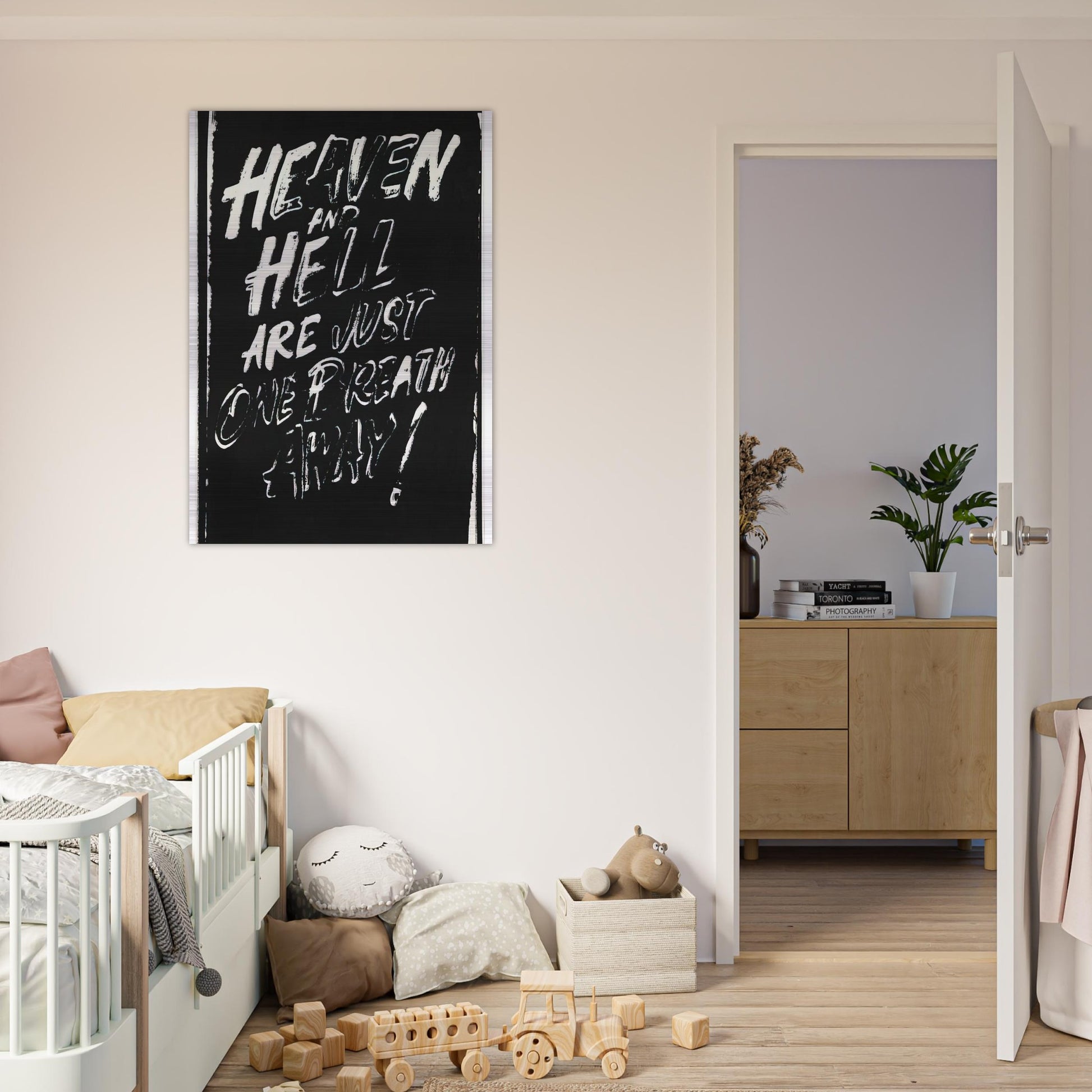 Heaven and Hell Are Just One Breath Away! - Andy Warhol Brushed Aluminum Print - 70x100 cm / 28x40 inches | Andy Warhol Aluminum Print | Andy Warhol Prints