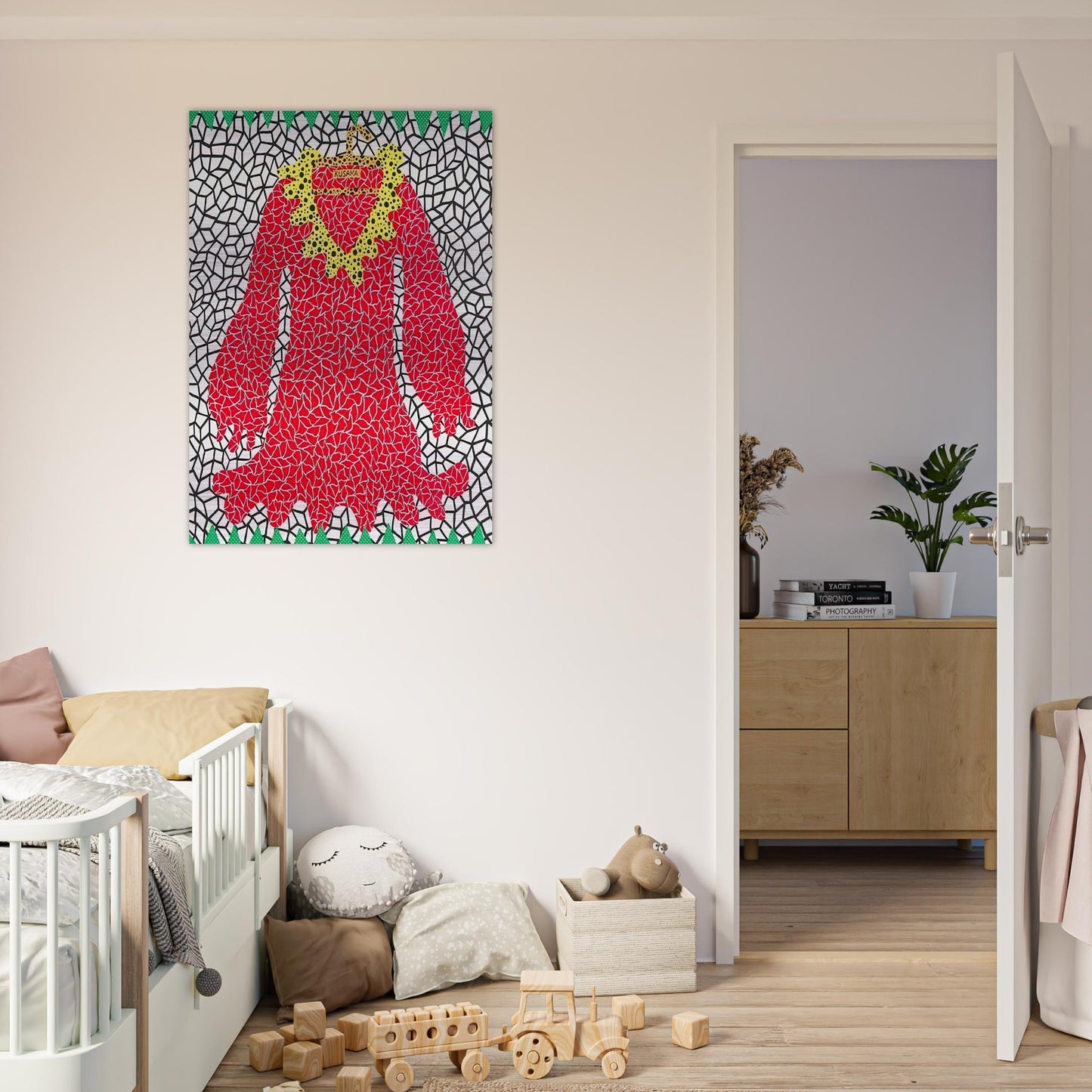DRESS 1982 - Yayoi Kusama Brushed Aluminum Print - 70x100 cm / 28x40 inches | Yayoi Kusama Aluminum Print | Yayoi Kusama Prints