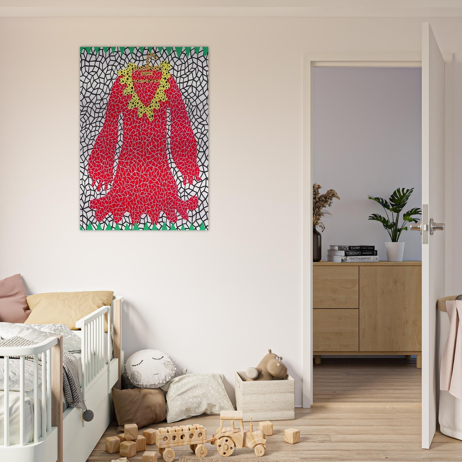 DRESS 1982 - Yayoi Kusama Brushed Aluminum Print - 70x100 cm / 28x40 inches | Yayoi Kusama Aluminum Print | Yayoi Kusama Prints