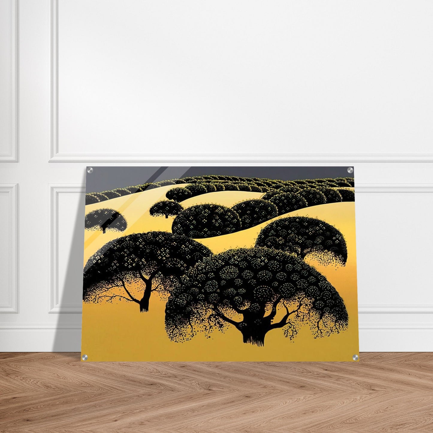 Santa Ynez Oaks - Eyvind Earle Acrylic Print - 70x100 cm / 28x40″ inches