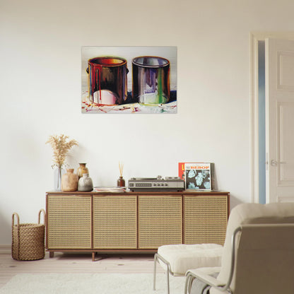 Two Paint Cans - 1987 - Wayne Thiebaud Brushed Aluminum Print - 70x100 cm / 28x40 inches | Wayne Thiebaud Aluminum Print | Wayne Thiebaud Prints