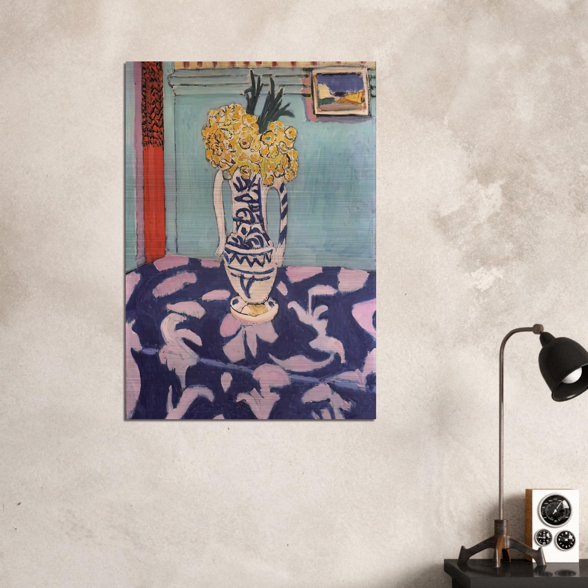 LES COUCOUS TAPIS BLEU ET ROSE 1911 - Henri Matisse Brushed Aluminum Print - 70x100 cm / 28x40 inches | Henri Matisse Aluminum Print | Henri Matisse Prints