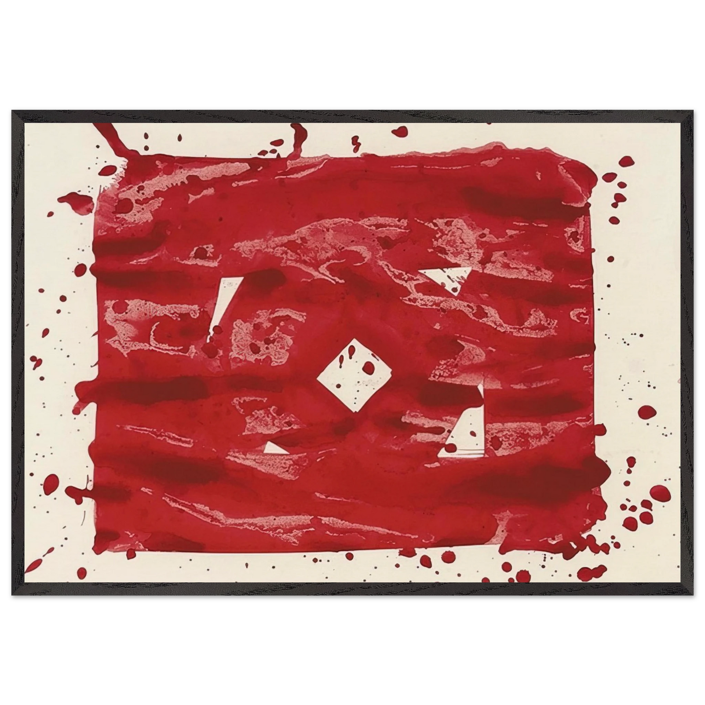 Untitled - SF78-235 - Sam Francis 70x100 cm / 28x40 inches Framed Art Print – Black Wooden Frame