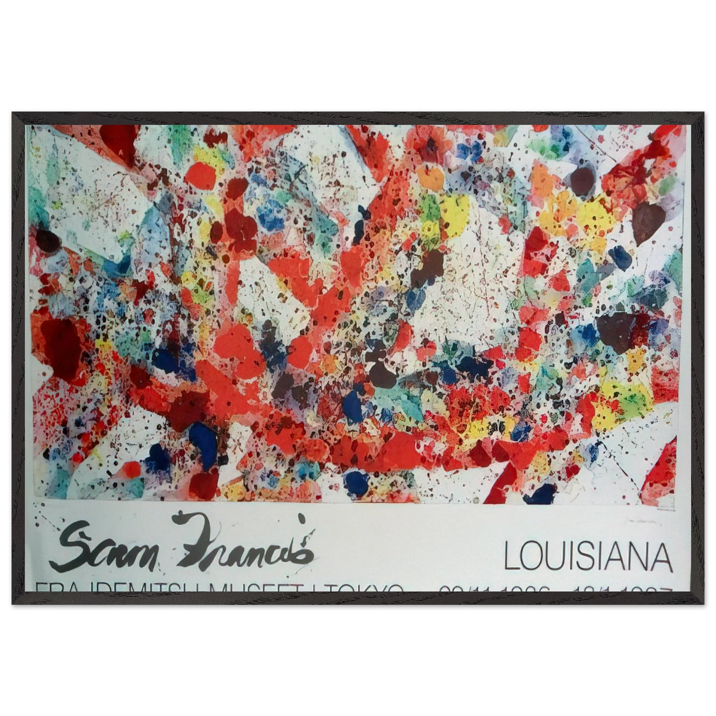 Polar Red - Sam Francis 70x100 cm / 28x40 inches Framed Art Print – Black Wooden Frame
