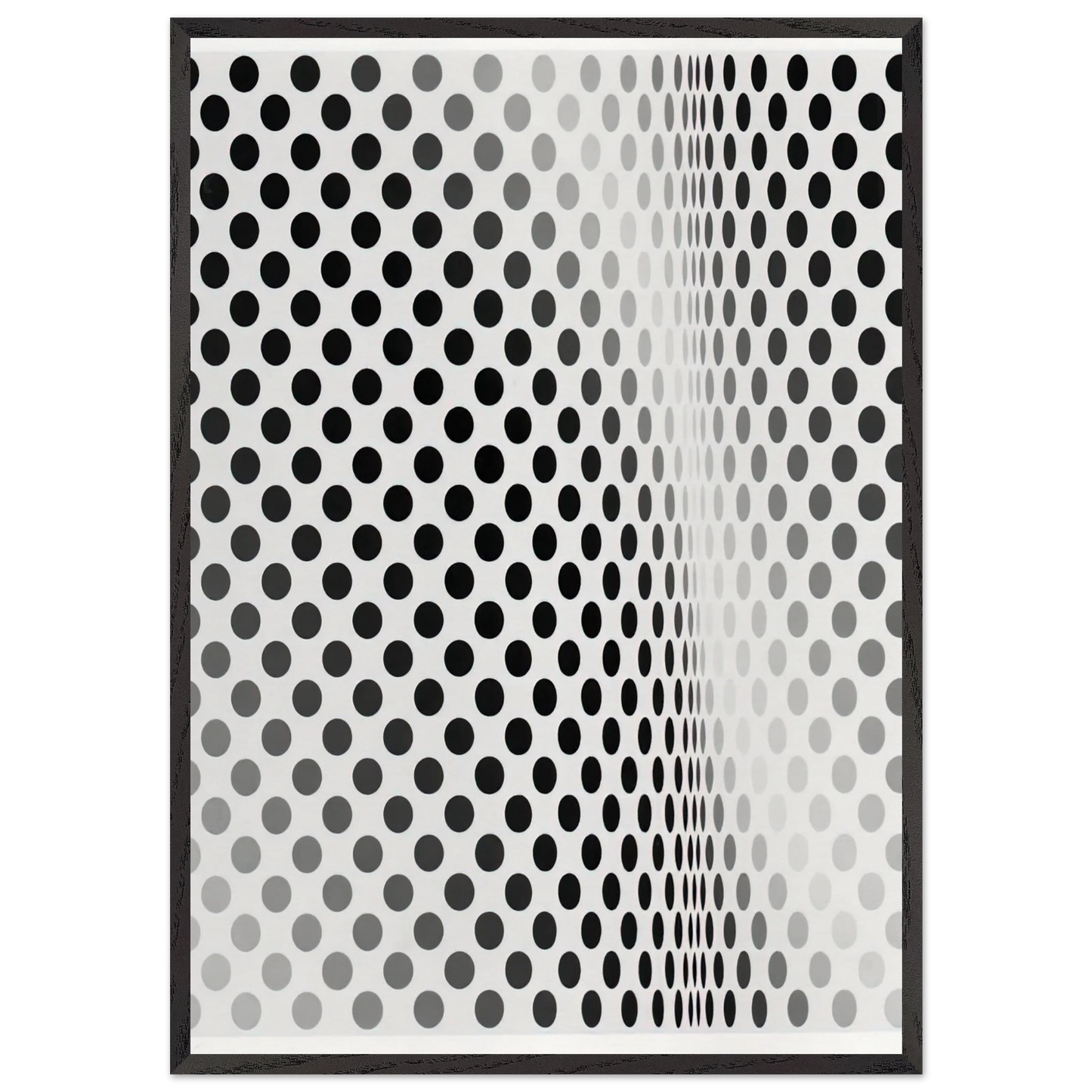 PAUSE 1964 - Bridget Riley 70x100 cm / 28x40 inches Framed Art Print – Black Wooden Frame