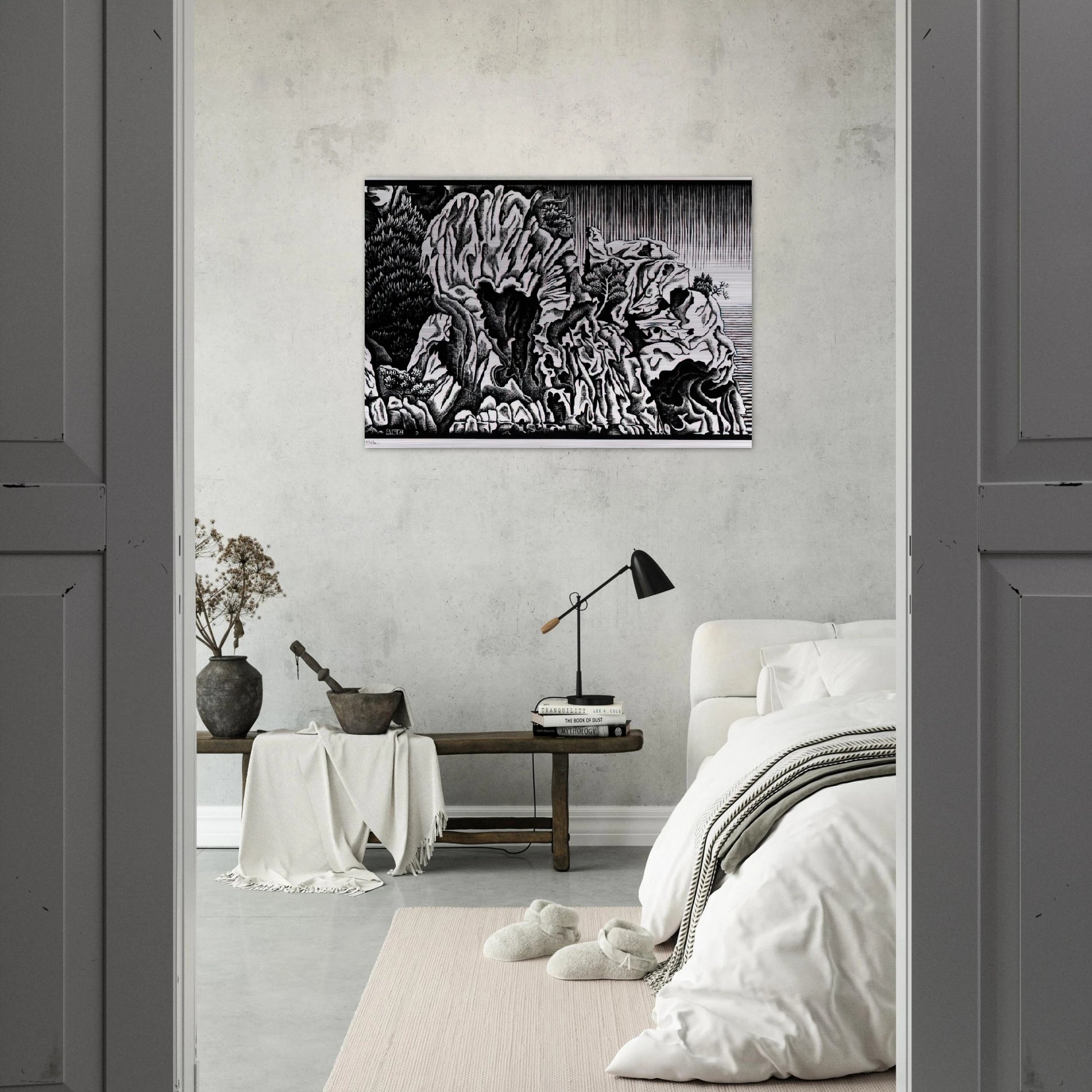 CALANCHE OF PIANA CORSICA FEBRUARY 1934 1934 - MC Escher Brushed Aluminum Print - 70x100 cm / 28x40 inches | MC Escher Aluminum Print | MC Escher Prints