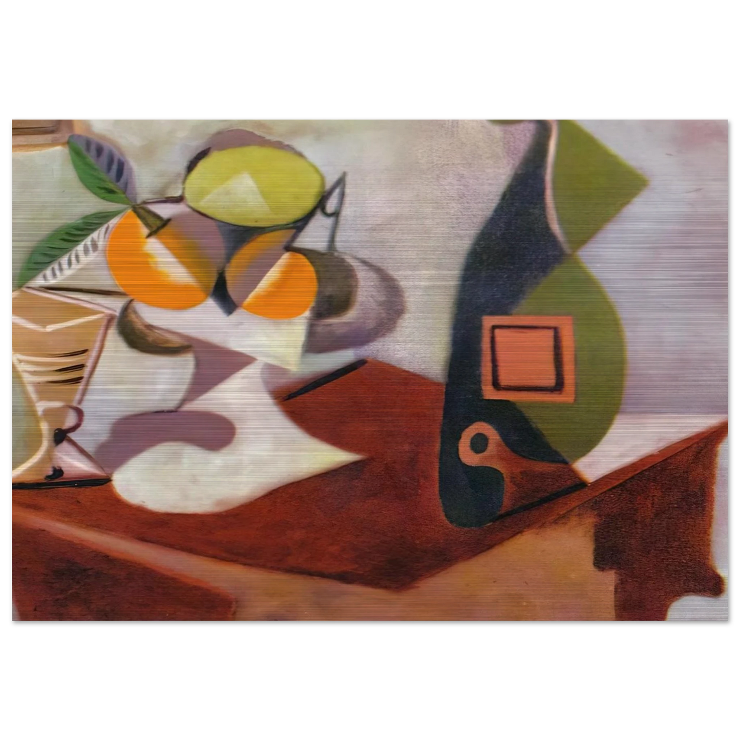 Still life with lemon and oranges - Pablo Picasso Brushed Aluminum Print - 70x100 cm / 28x40 inches | Pablo Picasso Aluminum Print | Pablo Picasso Prints