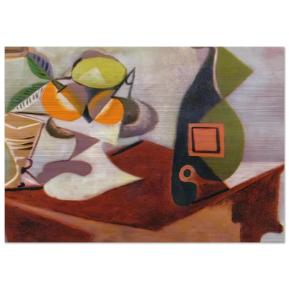 Still life with lemon and oranges - Pablo Picasso Brushed Aluminum Print - 70x100 cm / 28x40 inches | Pablo Picasso Aluminum Print | Pablo Picasso Prints