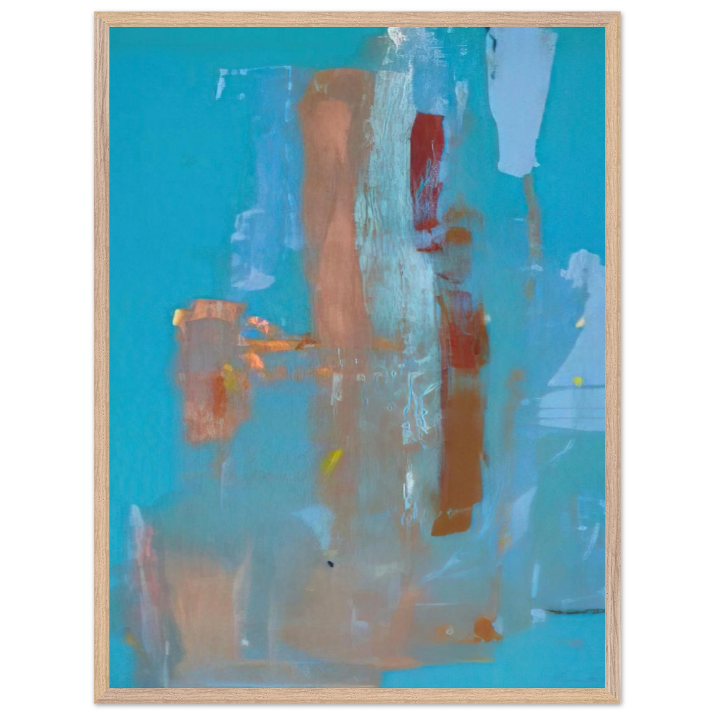 Helen Frankenthaler - In on Blue - 1976 Wall art - 30x45 cm / 12x18 inches - Premium Wooden Framed Poster With Fine Art Paper-canvas - Black frame