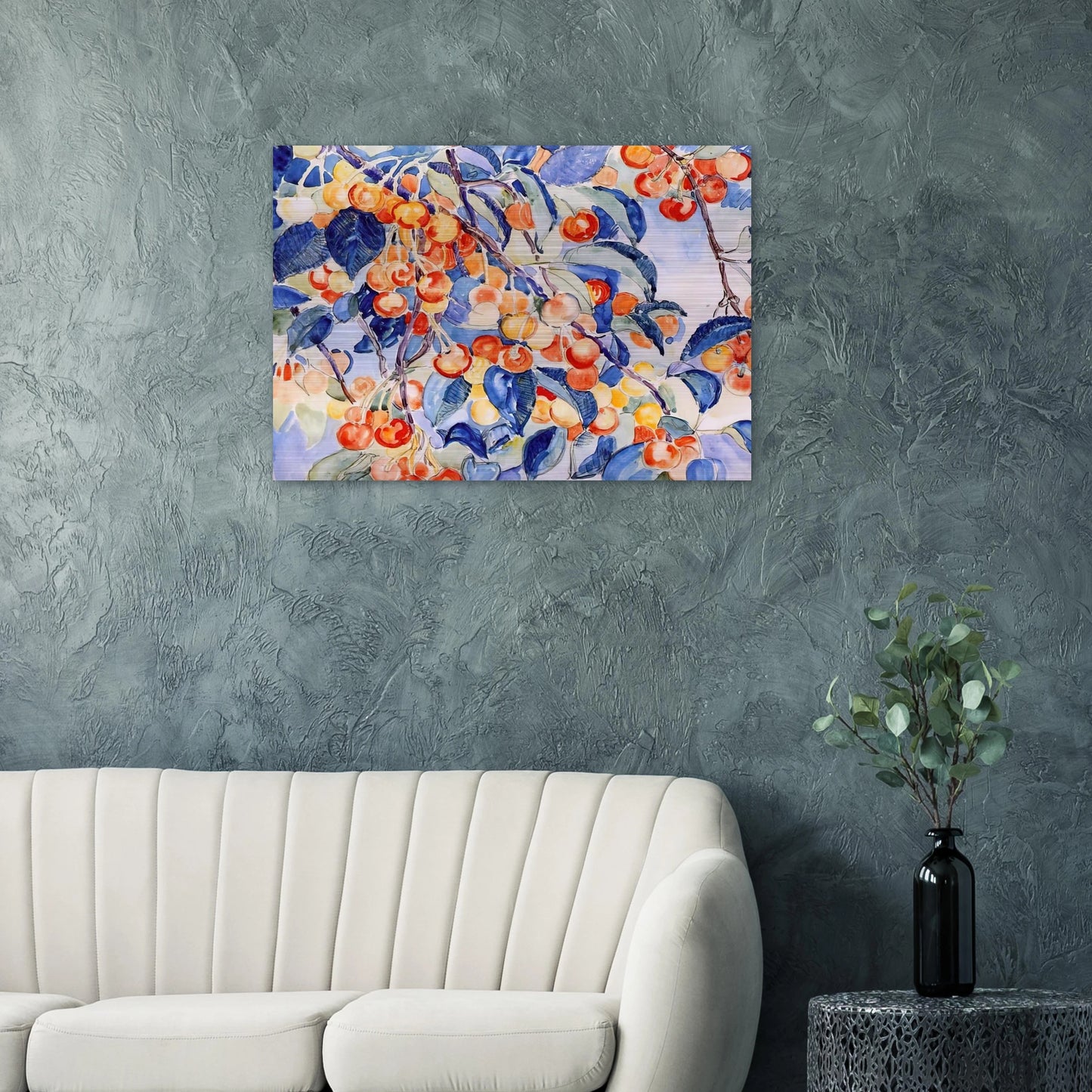 CHERRIES - Theo van Rysselberghe Brushed Aluminum Print - 70x100 cm / 28x40 inches | Theo van Rysselberghe Aluminum Print | Theo van Rysselberghe Prints