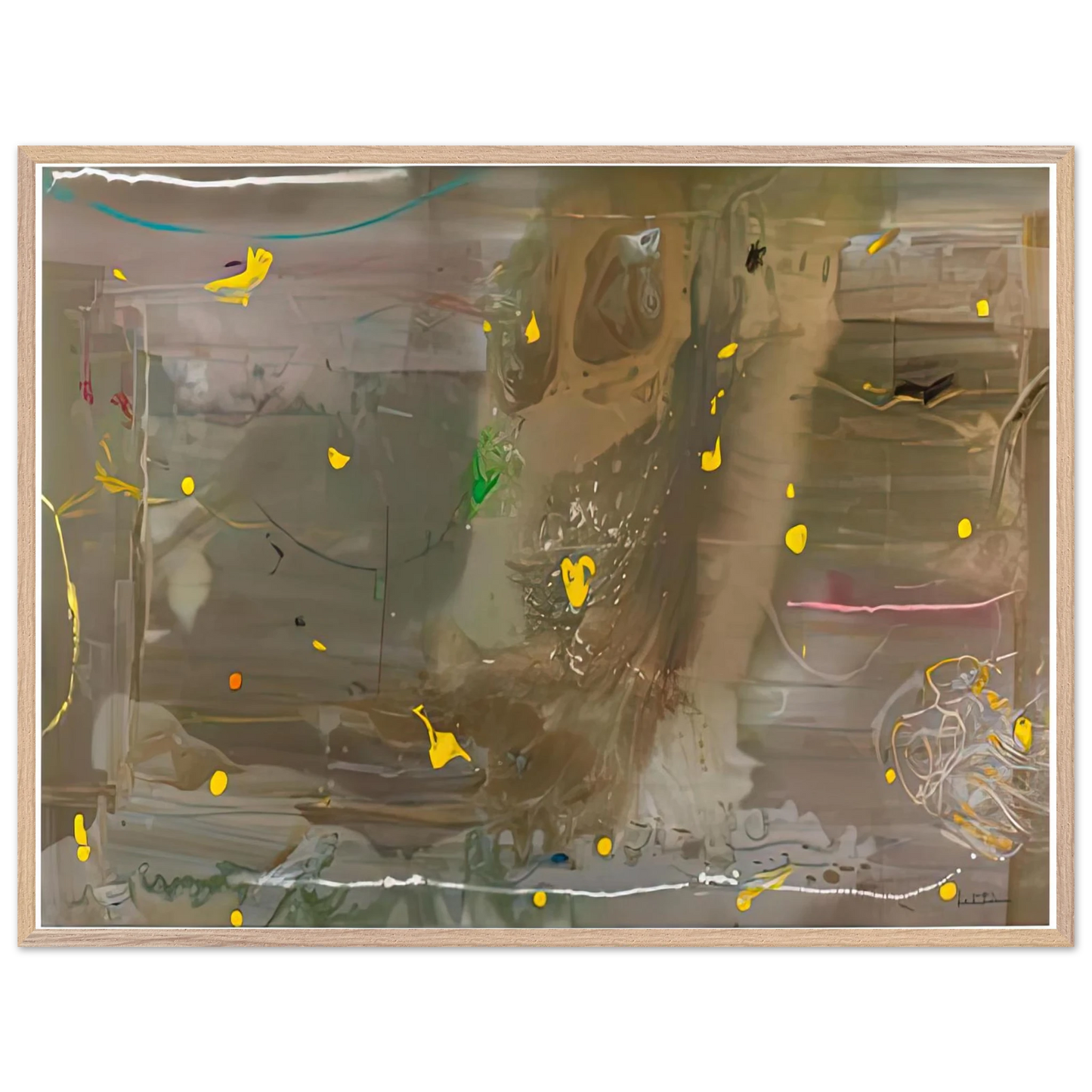 Helen Frankenthaler - HalleyÃ¢â‚¬â„¢s Comet, 1985- Wall Art - 30x40 cm / 12x16 inches - Premium Wooden Framed Poster With Fine Art Paper-canvas - White frame