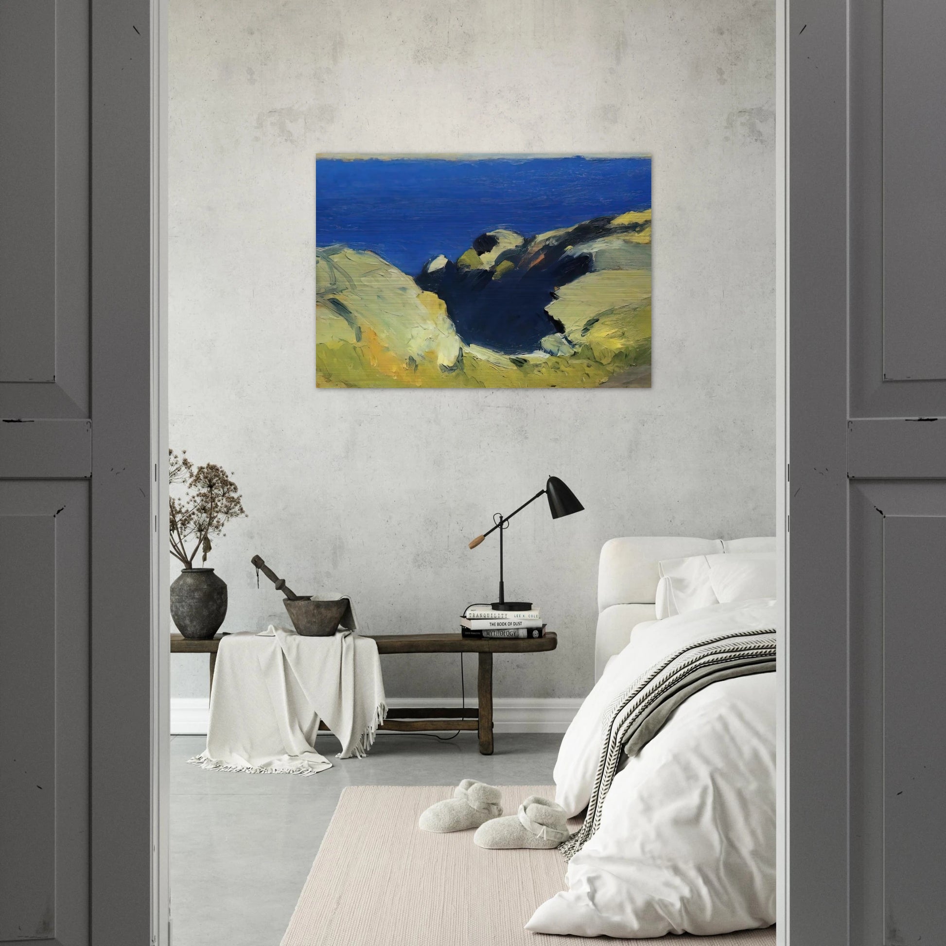 Rocks - Edward Hopper Brushed Aluminum Print - 70x100 cm / 28x40 inches | Edward Hopper Aluminum Print | Edward Hopper Prints