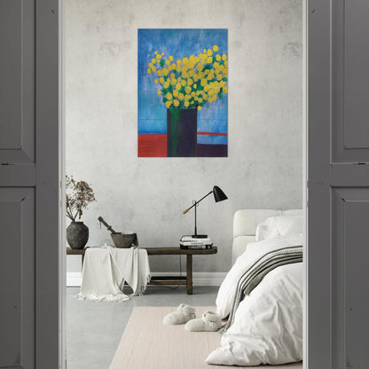 Vase With Flowers - 1968 - Aldemir Martins Brushed Aluminum Print - 70x100 cm / 28x40 inches | Aldemir Martins Aluminum Print | Aldemir Martins Prints