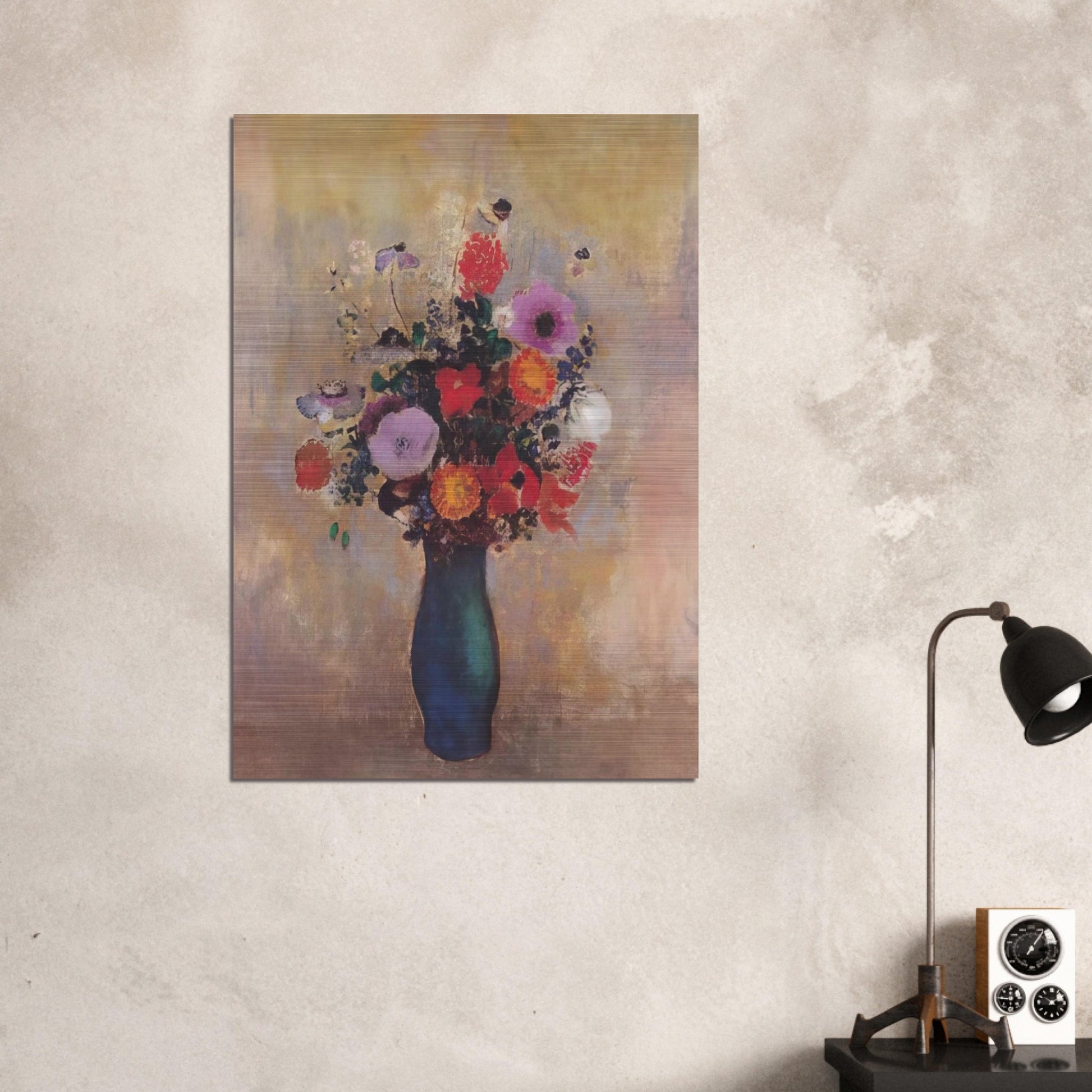WILDFLOWERS - Odilon Redon Brushed Aluminum Print - 70x100 cm / 28x40 inches | Odilon Redon Aluminum Print | Odilon Redon Prints