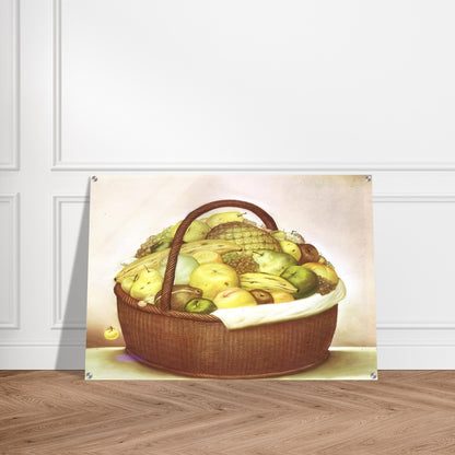 FRUIT BASKET - Fernando Botero Acrylic Print - 70x100 cm / 28x40″ inches