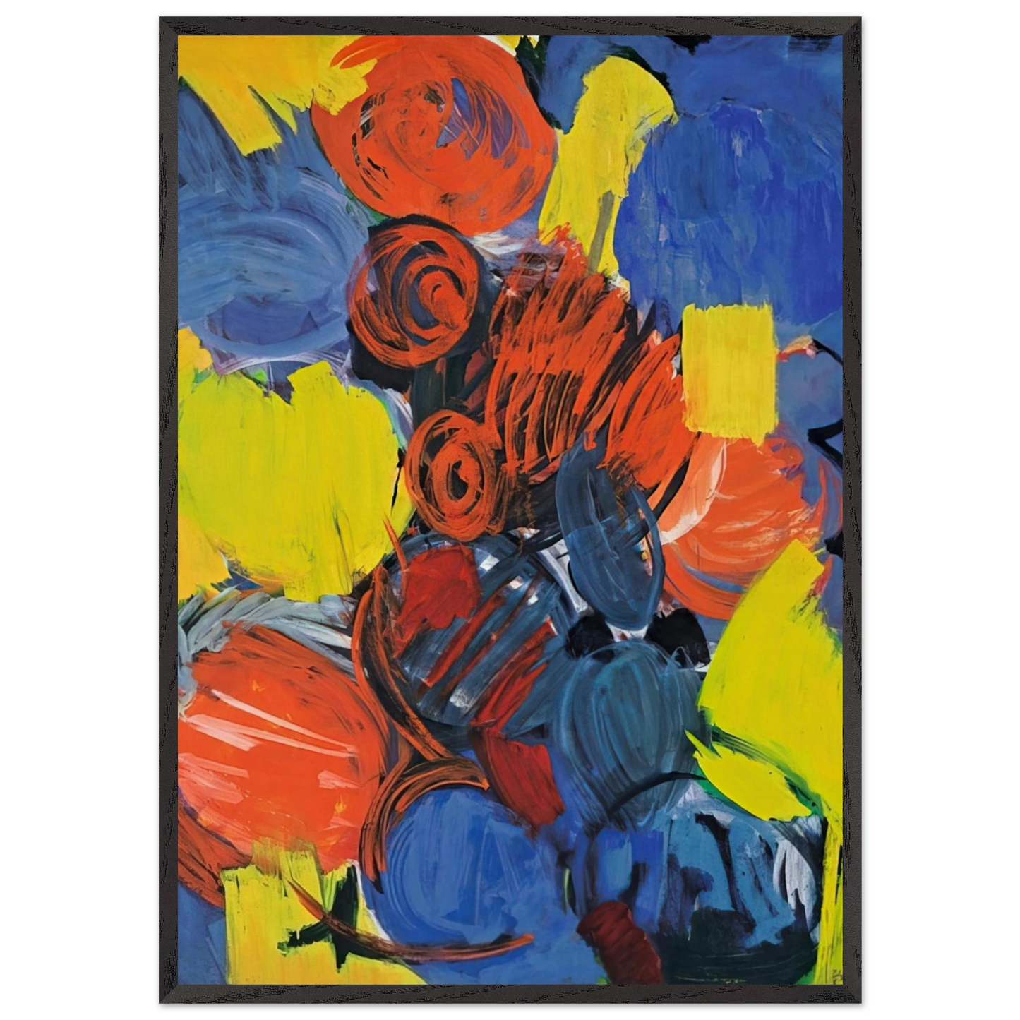 Weizengelb - 1962 - Ernst Wilhelm Nay 70x100 cm / 28x40 inches Framed Art Print – Black Wooden Frame