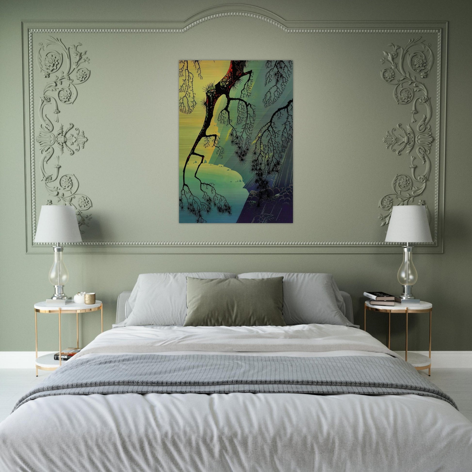 Fog Mist - Eyvind Earle Brushed Aluminum Print - 70x100 cm / 28x40 inches | Eyvind Earle Aluminum Print | Eyvind Earle Prints