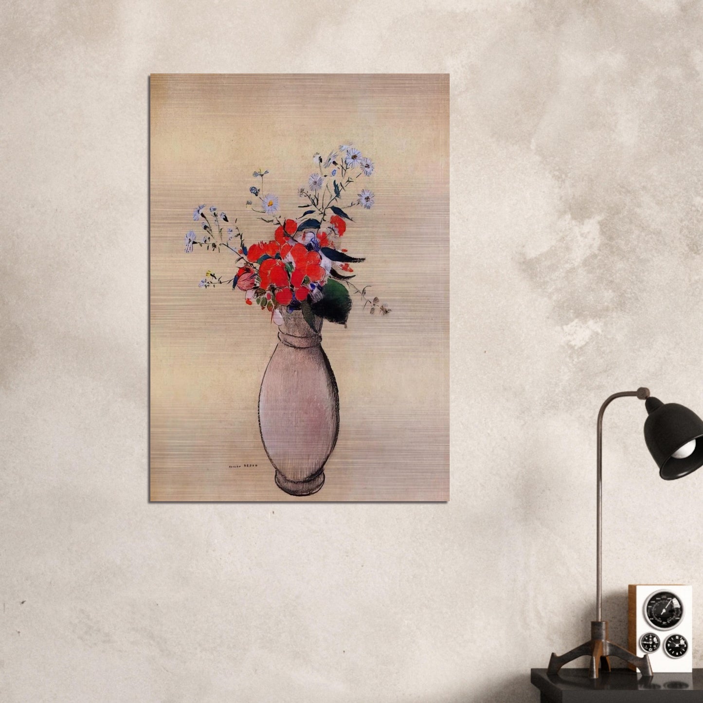 BOUQUET OF FLOWERS 2 - Odilon Redon Brushed Aluminum Print - 70x100 cm / 28x40 inches | Odilon Redon Aluminum Print | Odilon Redon Prints