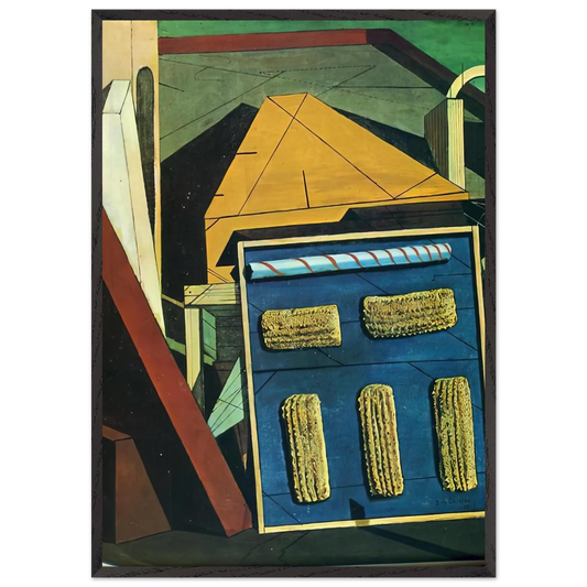 THE GENTLE AFTERNOON 1916 - Giorgio de Chirico 70x100 cm / 28x40 inches Framed Art Print – Black Wooden Frame