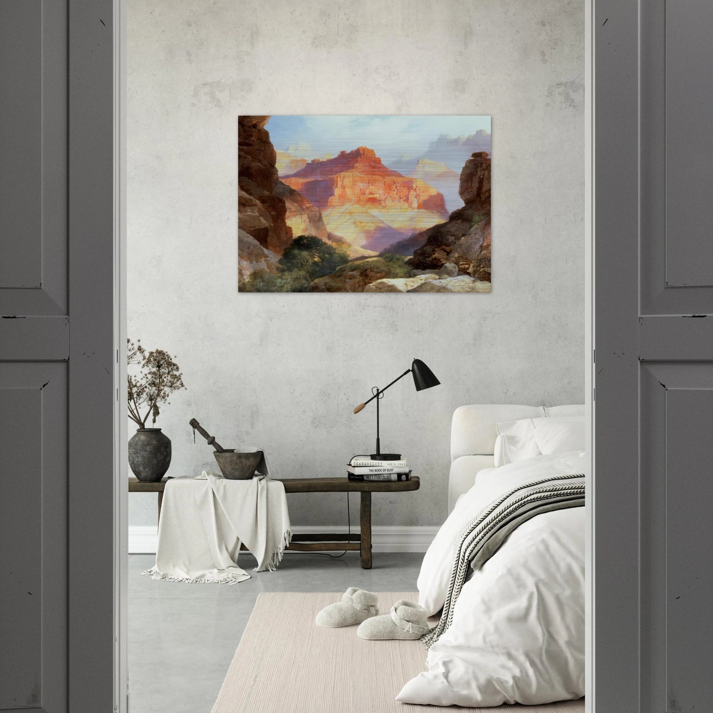 Under the Red Wall - Thomas Moran Brushed Aluminum Print - 70x100 cm / 28x40 inches | Thomas Moran Aluminum Print | Thomas Moran Prints