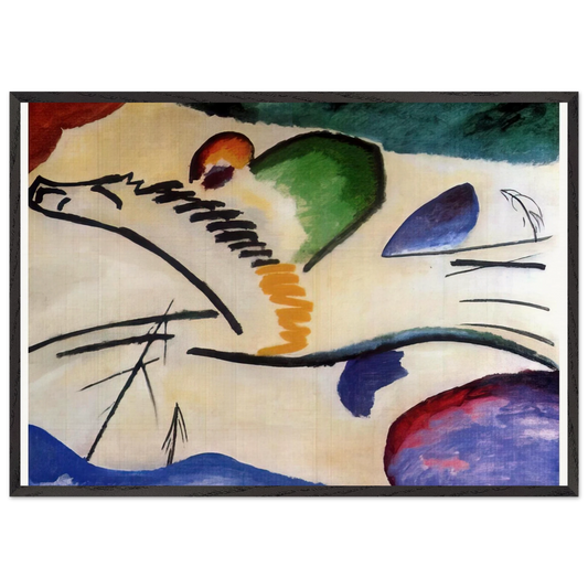 LYRICAL LYRICS 1911 - Wassily Kandinsky 70x100 cm / 28x40 inches Framed Art Print – Black Wooden Frame
