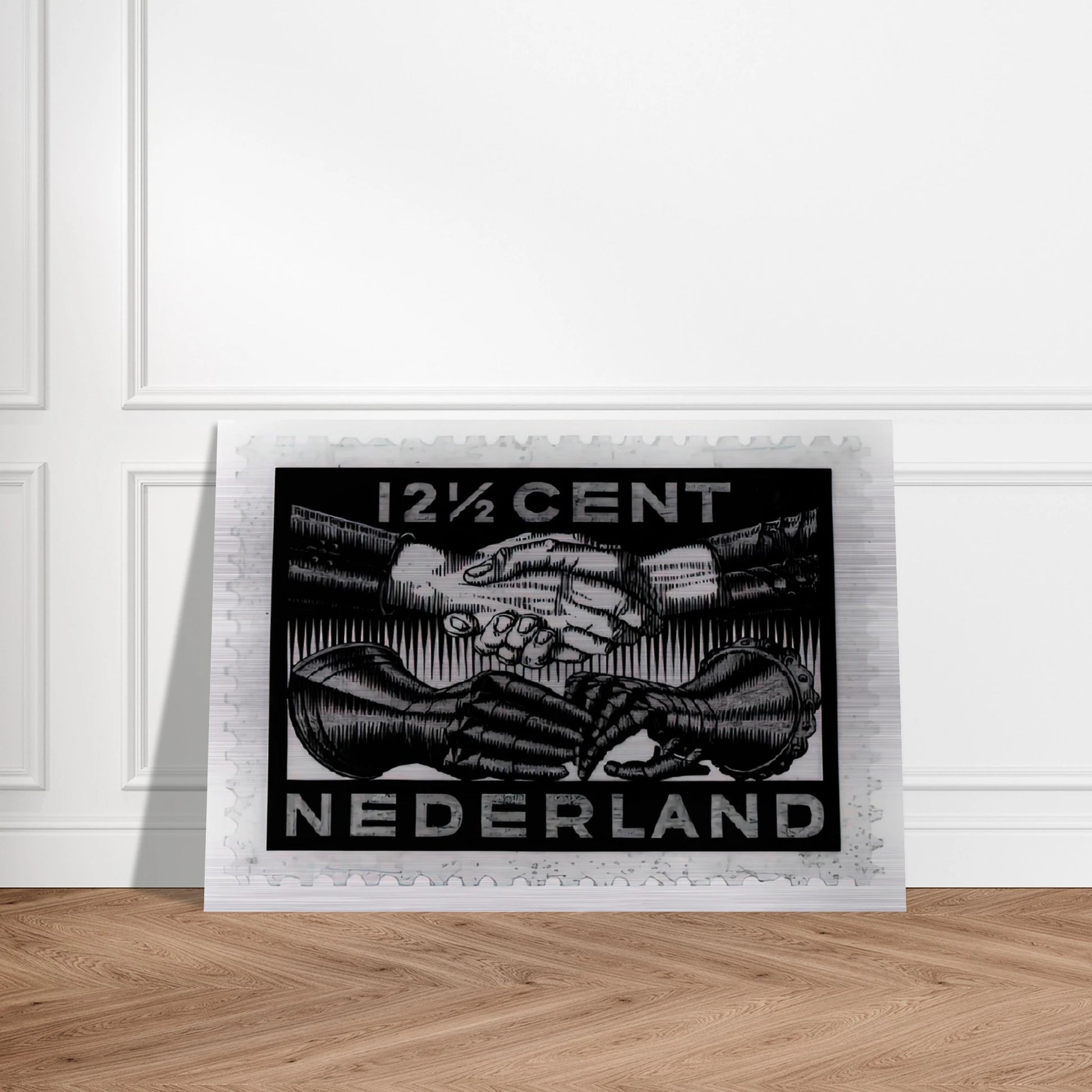 DESIGN FOR DUTCH PEASE POSTAGE STAMP MARCH 1932 1932 - MC Escher Brushed Aluminum Print - 70x100 cm / 28x40 inches | MC Escher Aluminum Print | MC Escher Prints