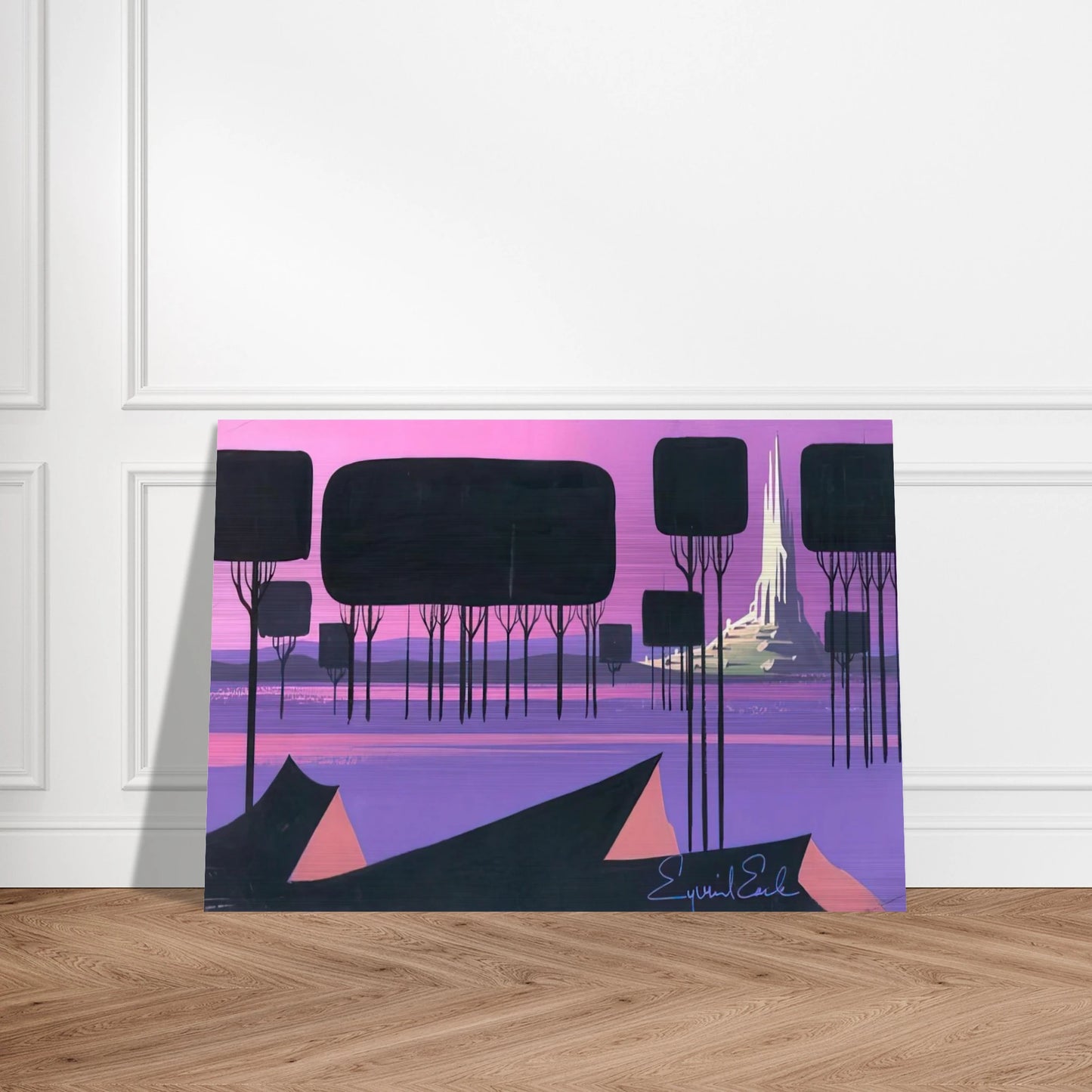 Sleeping Beauty - Eyvind Earle Brushed Aluminum Print - 70x100 cm / 28x40 inches | Eyvind Earle Aluminum Print | Eyvind Earle Prints