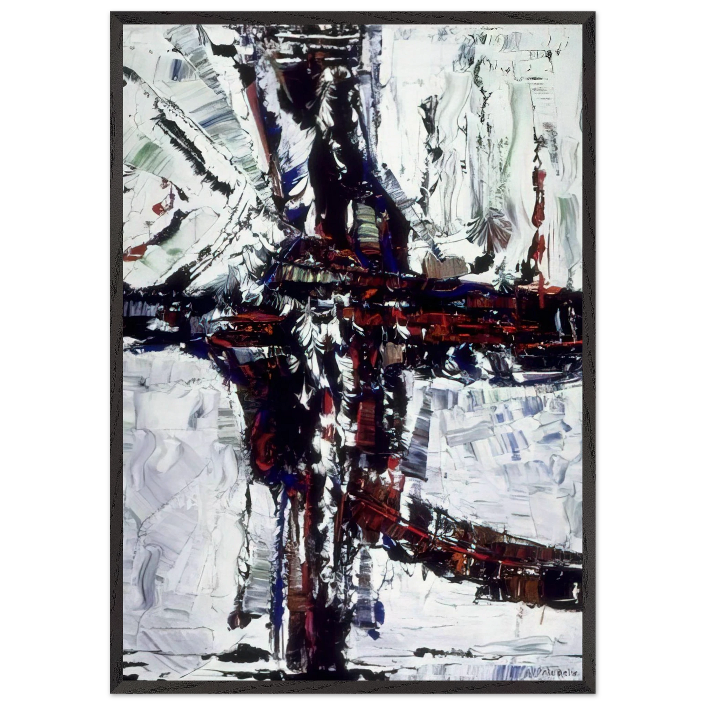Chemin d hiver - Jean-Paul Riopelle 70x100 cm / 28x40 inches Framed Art Print – Black Wooden Frame