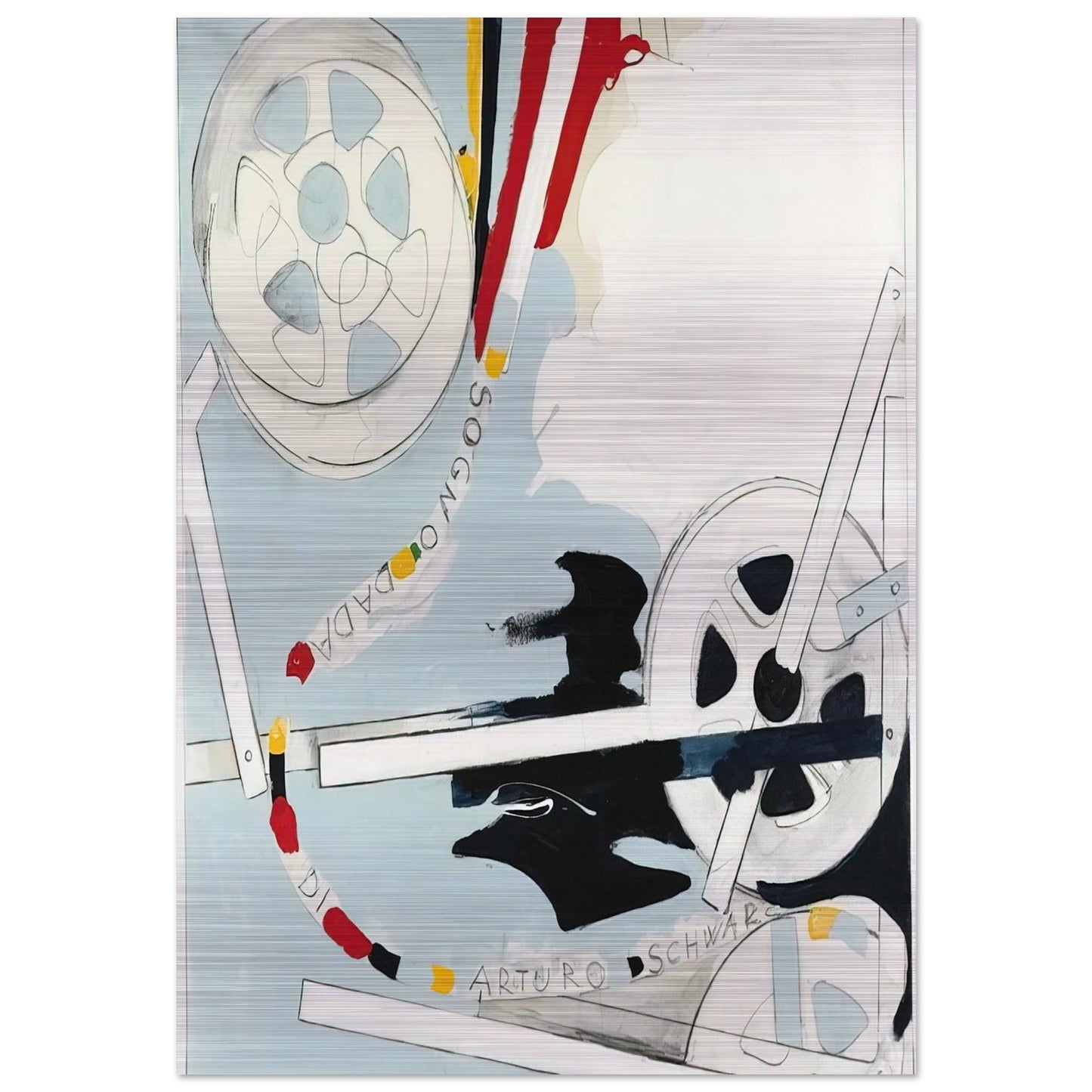 Il Sogno Dada di Arturo Schwarz - 1965 - Mario Schifano Brushed Aluminum Print - 70x100 cm / 28x40 inches | Mario Schifano Aluminum Print | Mario Schifano Prints