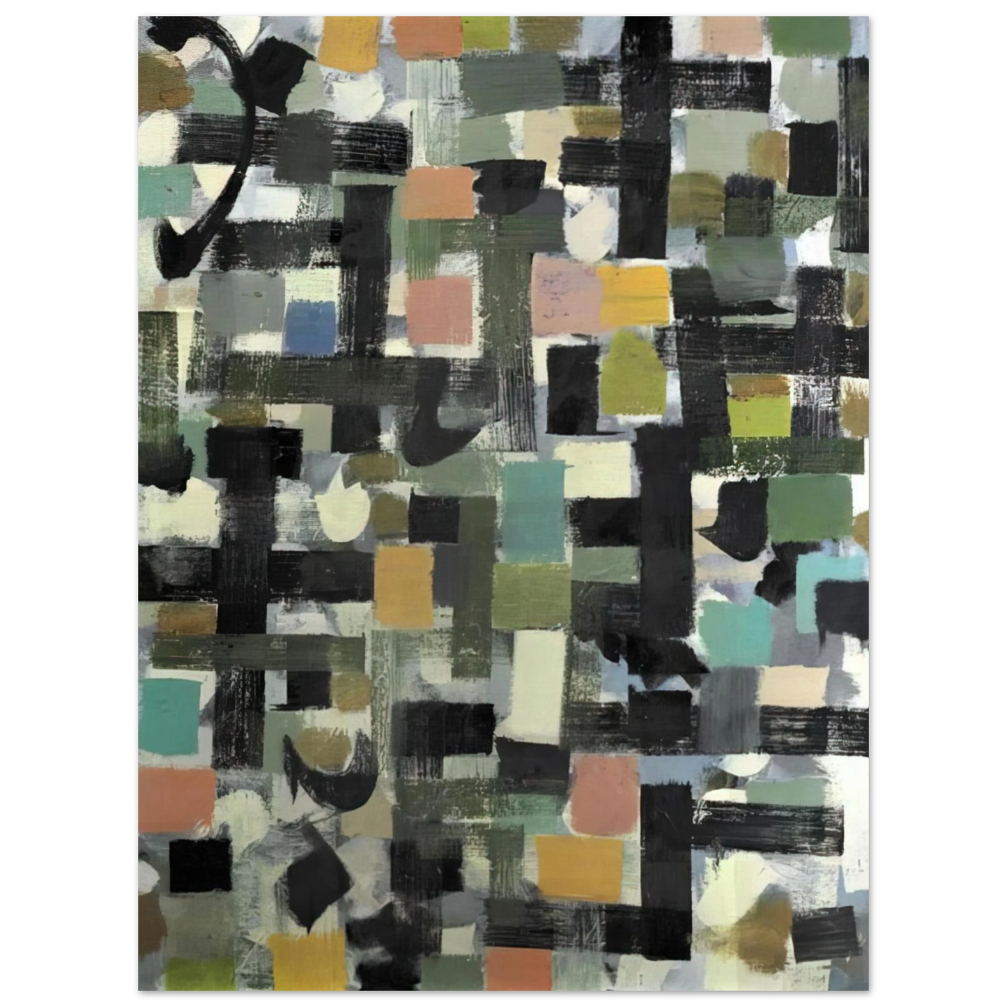 Bradley Walker Tomlin - Shapes - 1950  75x100 cm / 30x40inches Fine Art Poster