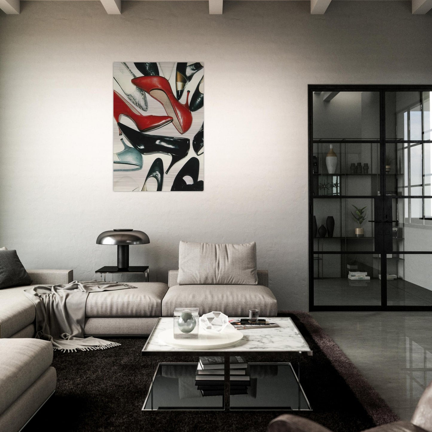 Shoes - Andy Warhol Brushed Aluminum Print - 70x100 cm / 28x40 inches | Andy Warhol Aluminum Print | Andy Warhol Prints