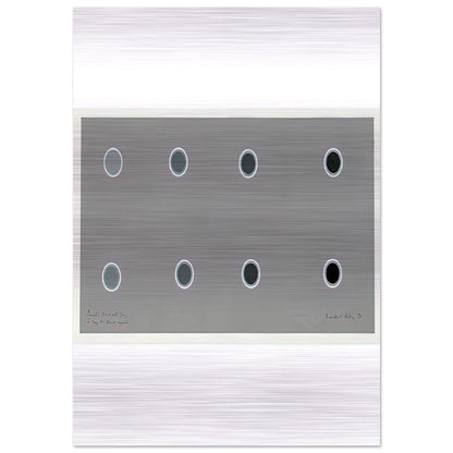 ENCIRCLING DISCS WITH GREY IN GREY TO BLACK SEQUENCE 1970 - Bridget Riley Brushed Aluminum Print - 70x100 cm / 28x40 inches | Bridget Riley Aluminum Print | Bridget Riley Prints