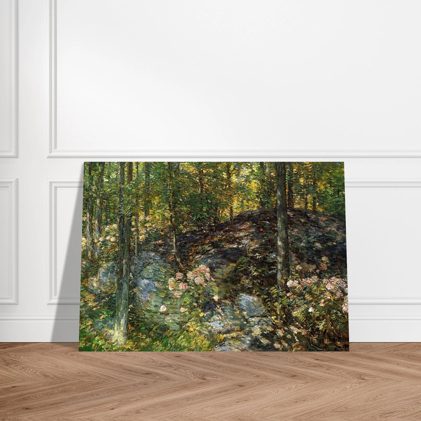Laurel on the Ledges - Childe Hassam Brushed Aluminum Print - 70x100 cm / 28x40 inches | Childe Hassam Aluminum Print | Childe Hassam Prints