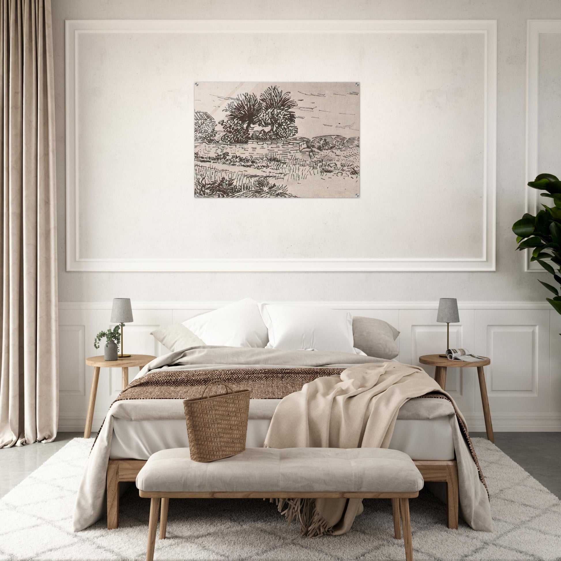 Landscape with the Wall of a Farm - Vincent van Gogh Acrylic Print - 70x100 cm / 28x40″ inches