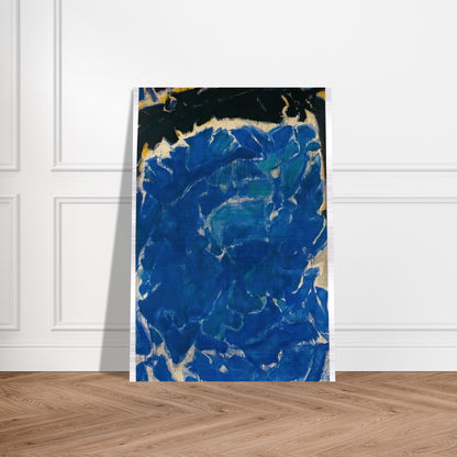 Deep Blue and Black - Sam Francis Brushed Aluminum Print - 70x100 cm / 28x40 inches | Sam Francis Aluminum Print | Sam Francis Prints