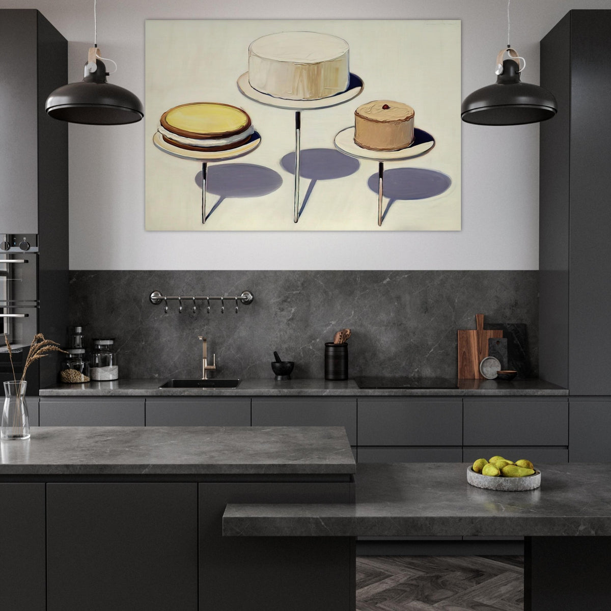 Display Cakes - 1963 - Wayne Thiebaud Art Prints - 100x150 cm / 40x60″ inches | Wayne Thiebaud Poster | Wayne Thiebaud Prints
