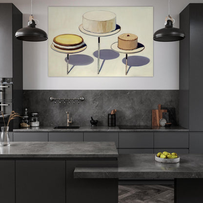 Display Cakes - 1963 - Wayne Thiebaud Art Prints - 100x150 cm / 40x60″ inches | Wayne Thiebaud Poster | Wayne Thiebaud Prints
