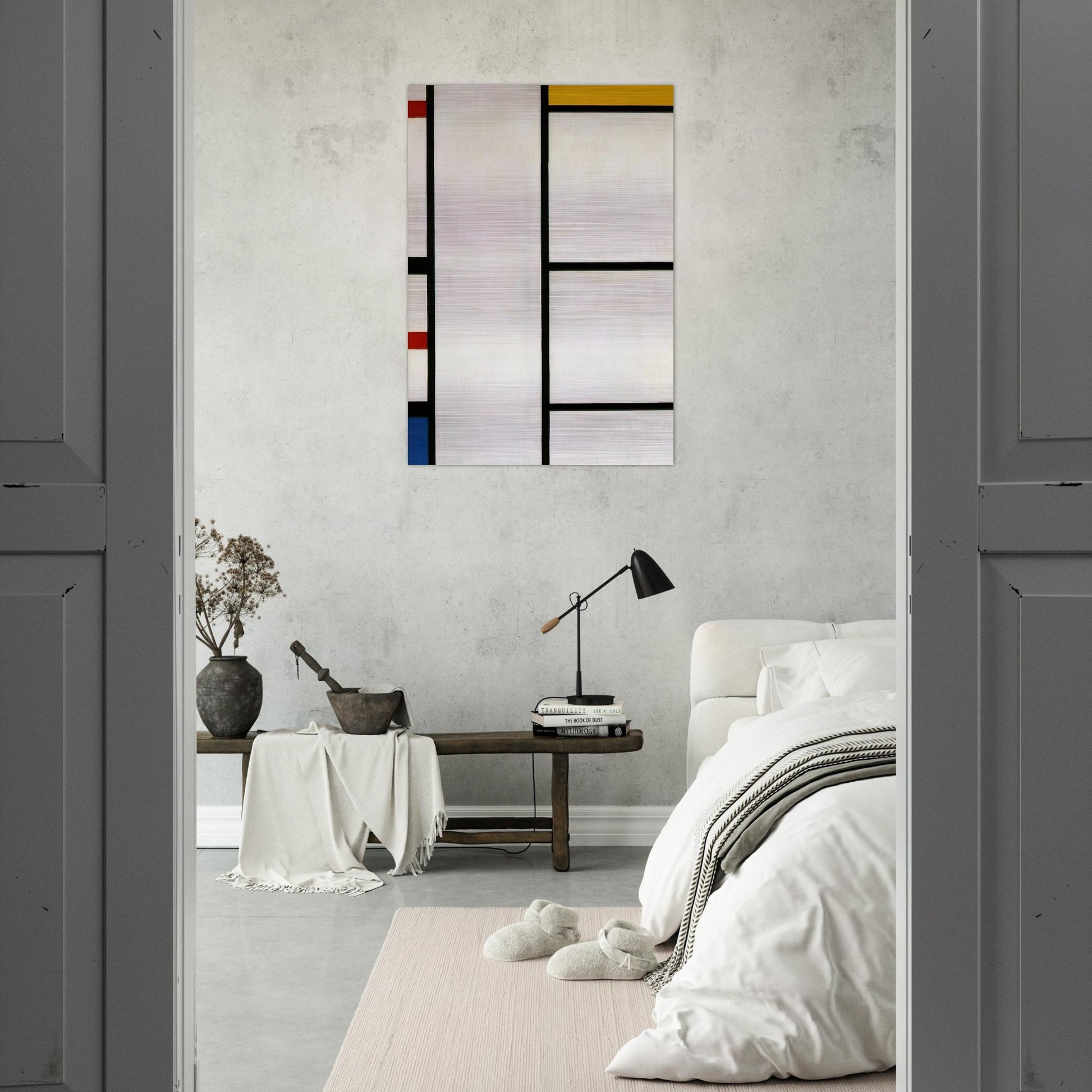 Composition No. III Blanc-Jaune - Piet Mondrian Brushed Aluminum Print - 70x100 cm / 28x40 inches | Piet Mondrian Aluminum Print | Piet Mondrian Prints