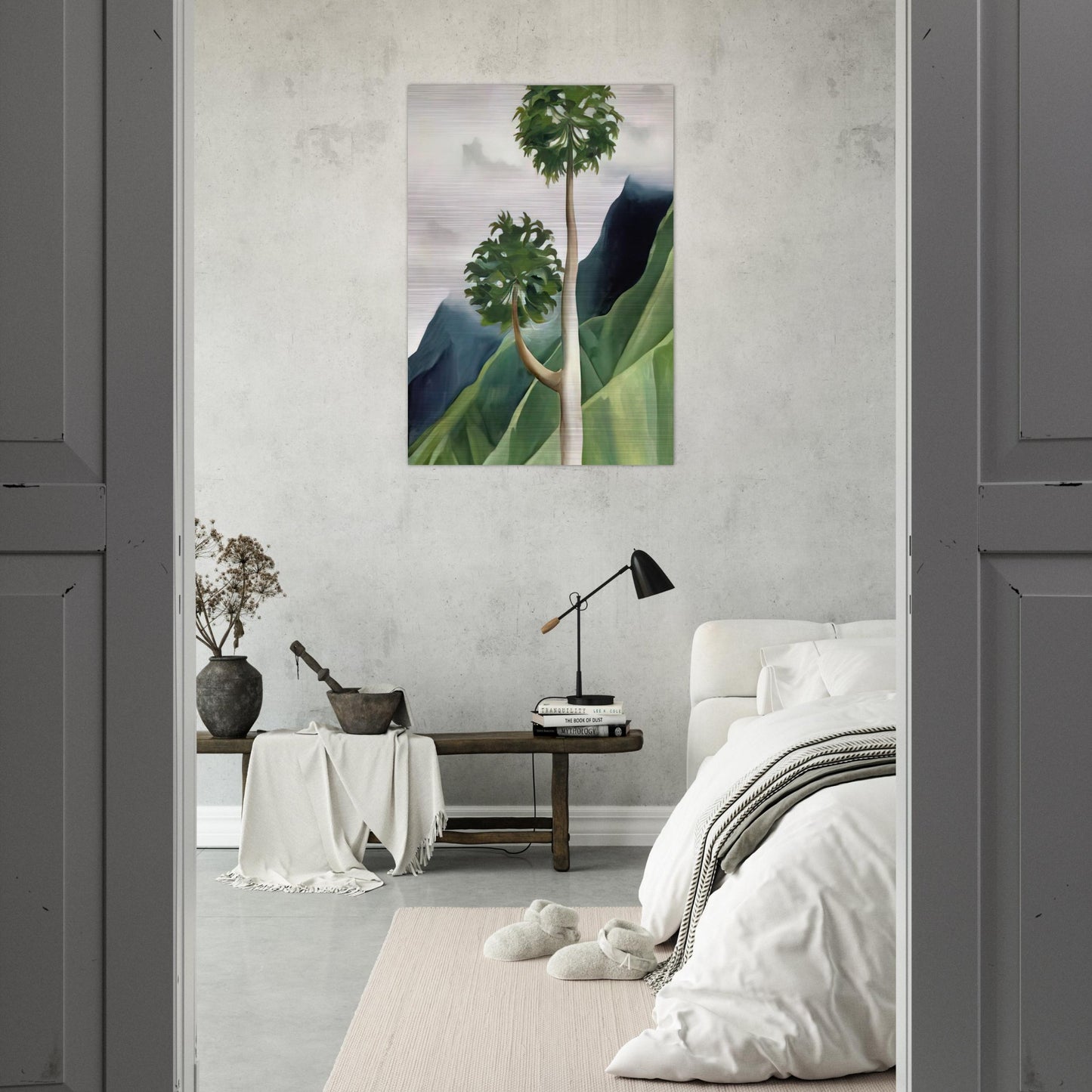 Papaya Tree-Iao Valley - Georgia O'Keeffe Brushed Aluminum Print - 70x100 cm / 28x40 inches | Georgia O'Keeffe Aluminum Print | Georgia O'Keeffe Prints