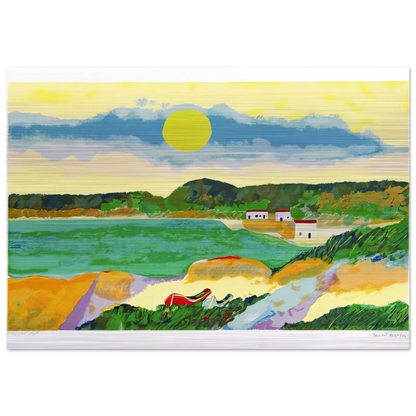 Marinha Com Casas - Post-Impressionism - Aldemir Martins Brushed Aluminum Print - 70x100 cm / 28x40 inches | Aldemir Martins Aluminum Print | Aldemir Martins Prints