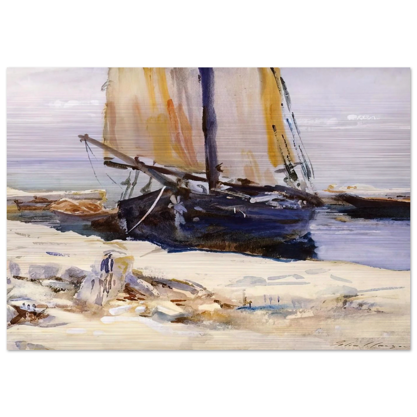 Above Lake Garda at San Vigilio - John Singer Sargent Brushed Aluminum Print - 70x100 cm / 28x40 inches | John Singer Sargent Aluminum Print | John Singer Sargent Prints